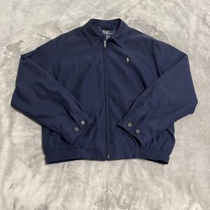Polo Ralph Lauren Jacket Mens Medium Navy Harrington Windbreaker Pony Logo